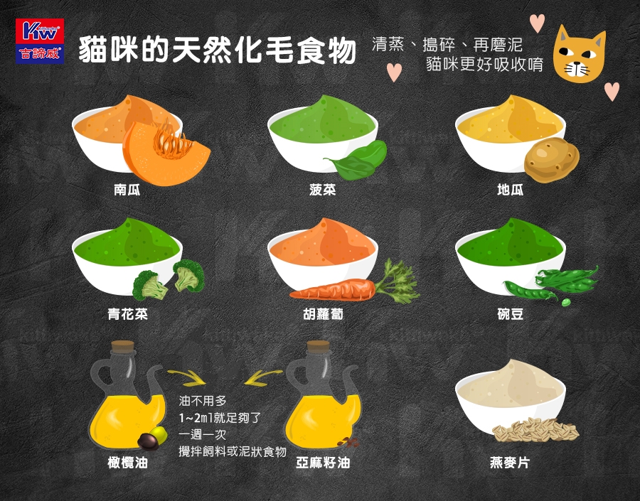 寵物知識_貓咪天然化毛食物